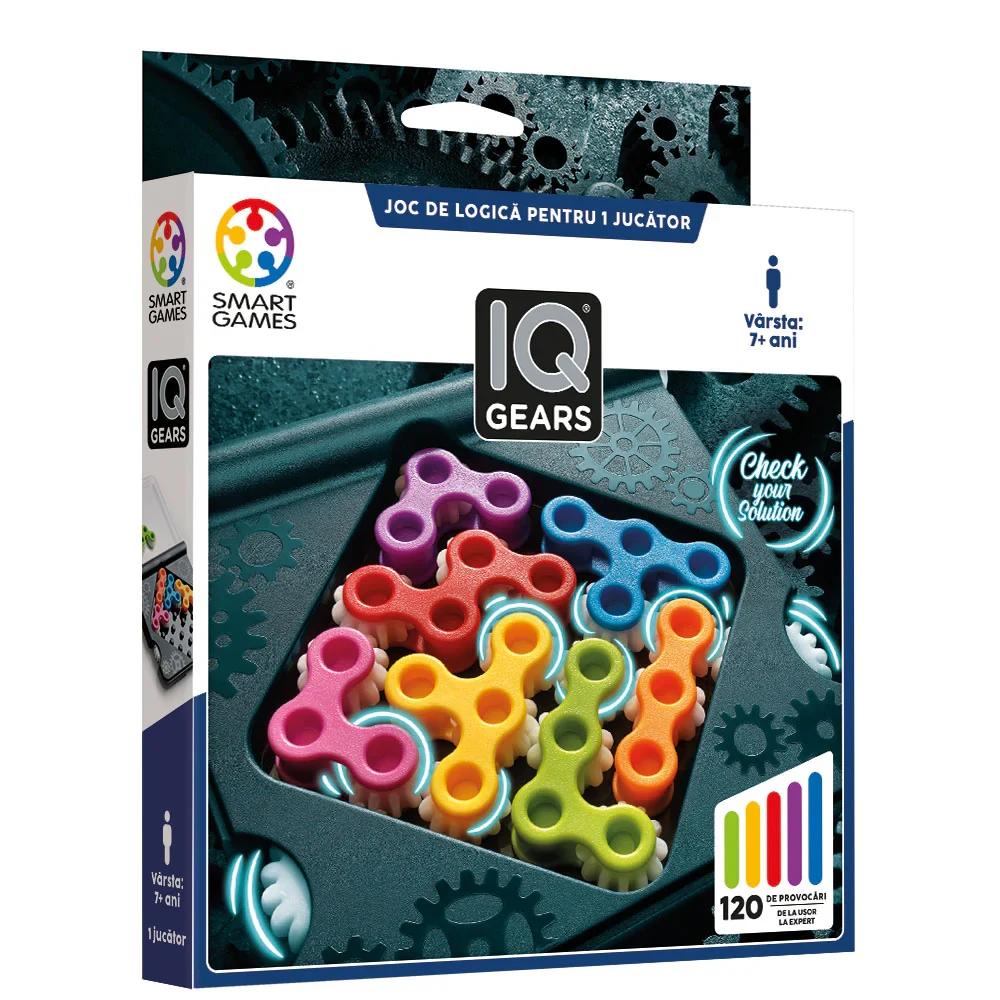 005528 Joc educativ Smart Games – IQ Gears cu 120 de provocări, Ludicus games (005528) - imagine 1