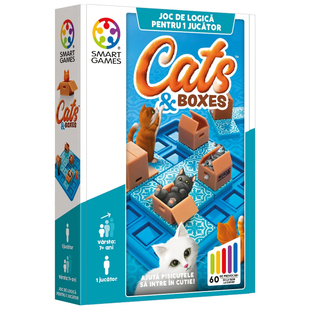 005818 Joc educativ Smart Games – Cats and Boxes cu 60 de provocări, Ludicus games (005818) - imagine 1