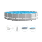 Piscină cu cadru metalic Prism Frame Premium 610×132 cm, 32695 L, cu pompă 5678 L/h, set complet, Intex